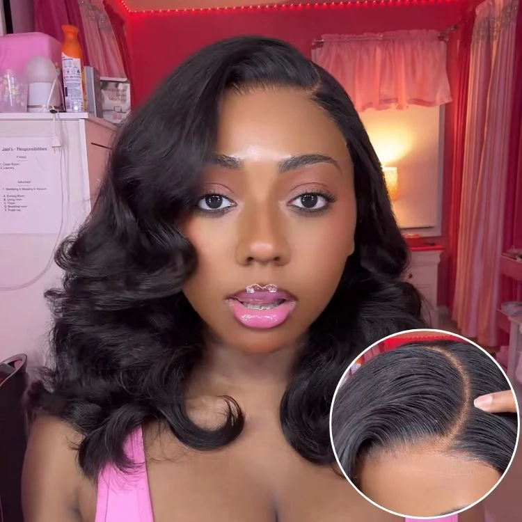 MyOwn-Fit™ Wig 180% Density Glueless 7x6 Closure HD Lace Loose Body Wave Short Wig Pre-Cut Lace - Image 2