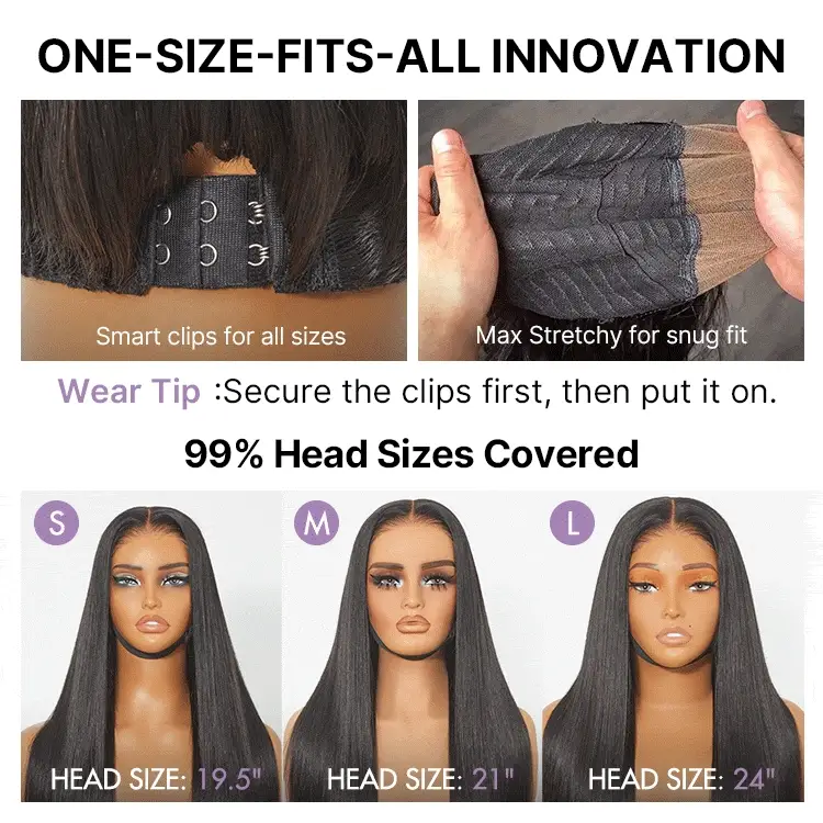 Luvme All-Day Comfort Wig 180% Density Rich Dark Plum Bone Straight with Baby Hair PartingMax Glueless 7x6 Closure HD Lace Wig Pre-Cut Lace - Image 5