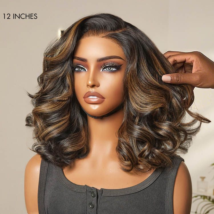 Luvme All-Day Comfort™ Wig 200% Density Brown Highlight Loose Body Wave Glueless Minimalist HD Lace Wig Pre-Cut Lace - Image 9