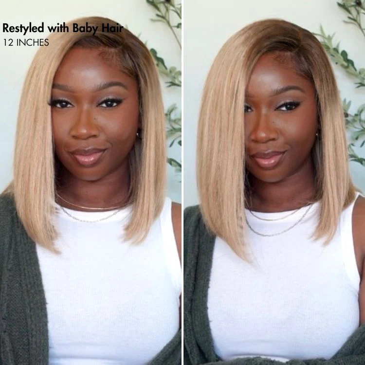 Luvme All-Day Comfort™ Wig Ash Blonde Blunt Cut Bob Glueless Minimalist HD Lace Short Bob Wig Pre-Cut Lace - Image 7