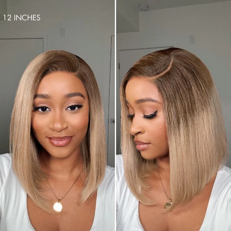 Luvme All-Day Comfort™ Wig Ash Blonde Blunt Cut Bob Glueless Minimalist HD Lace Short Bob Wig Pre-Cut Lace - Image 8