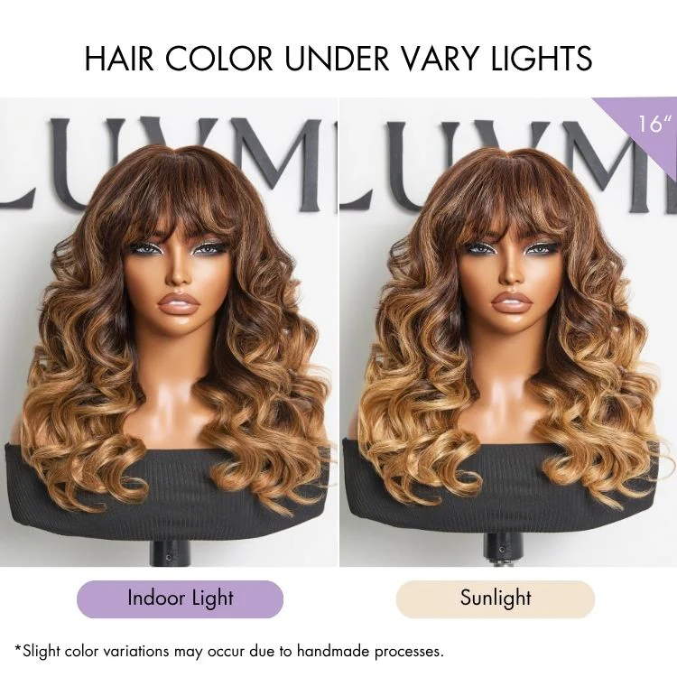 Luvme All-Day Comfort™ Wig 180% Density Loose Body Wave Glueless 7x6 Closure HD Lace Human Hair Wig with Bangs Pre-Cut Lace - Image 19