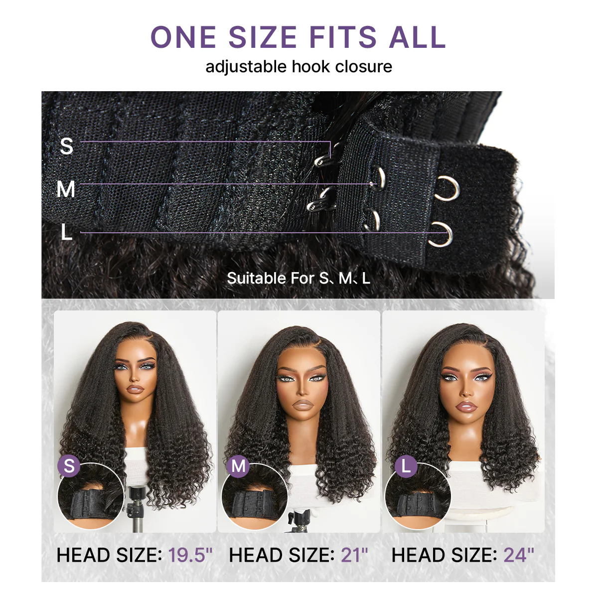 Luvme All-Day Comfort Wig PartingMax Natural Black Kinky Straight to Curly 7x6 Closure HD Lace Glueless Wig Pre Cut Lace - Image 6
