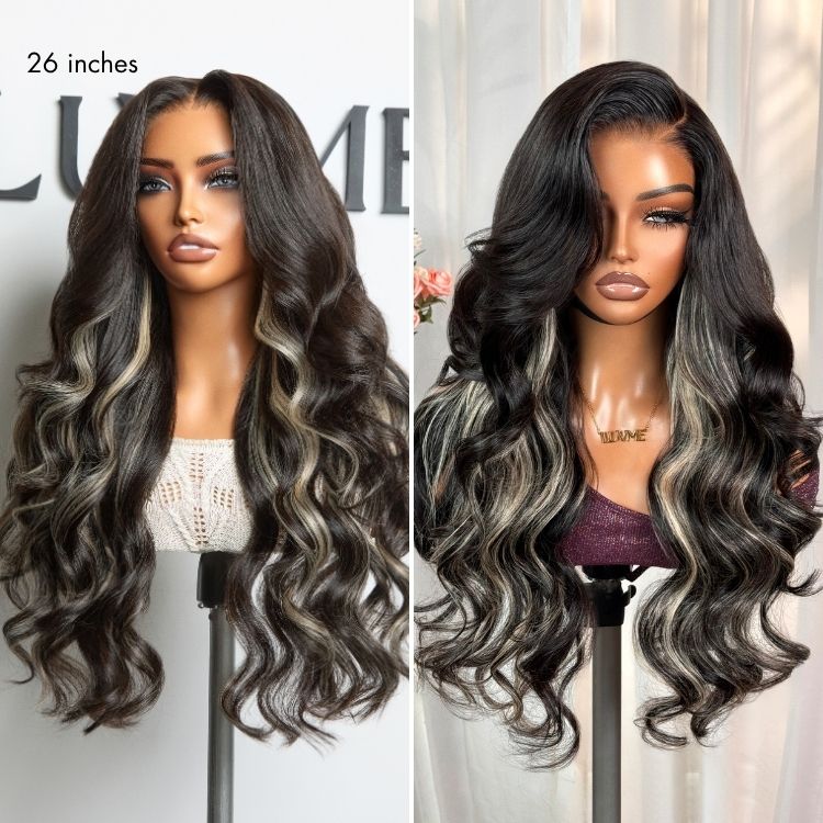 Luvme All-Day Comfort™ Wig 180% Density Platinum Blonde Highlight Loose Body Wave Glueless 7x6 Closure HD Lace Wig Pre-Cut Lace - Image 5