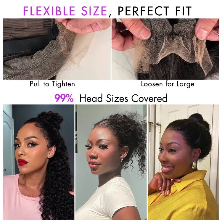 Luvme Flexiwig™ PreMax Wigs | Water Wave Flexi-Fit Invisi Drawstring Cap 360 Lace Long Curly Wig Pre-Cut Lace - Image 5