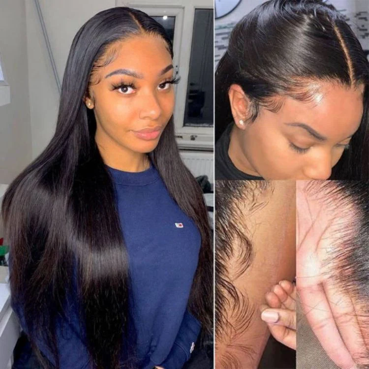 Luvme Hair 180% Density Silky Straight Glueless 13x4 Frontal Lace Long Wig Pre-plucked - Image 7