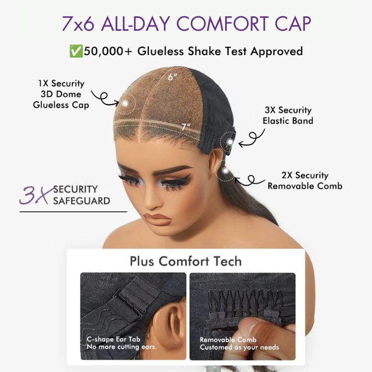 Luvme All-Day Comfort™ Wig 180% Density Honey Golden Blonde Loose Body Wave 7x6 Closure HD Lace Human Hair Wig Pre-Cut Lace - Image 11