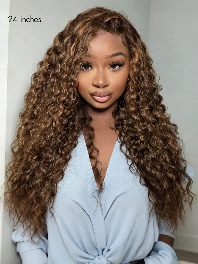 Luvme All-Day Comfort™ Wig PartingMax Brown Highlights Funmi Curly 7x6 Closure HD Lace Glueless Wig Pre Cut Lace - Image 3