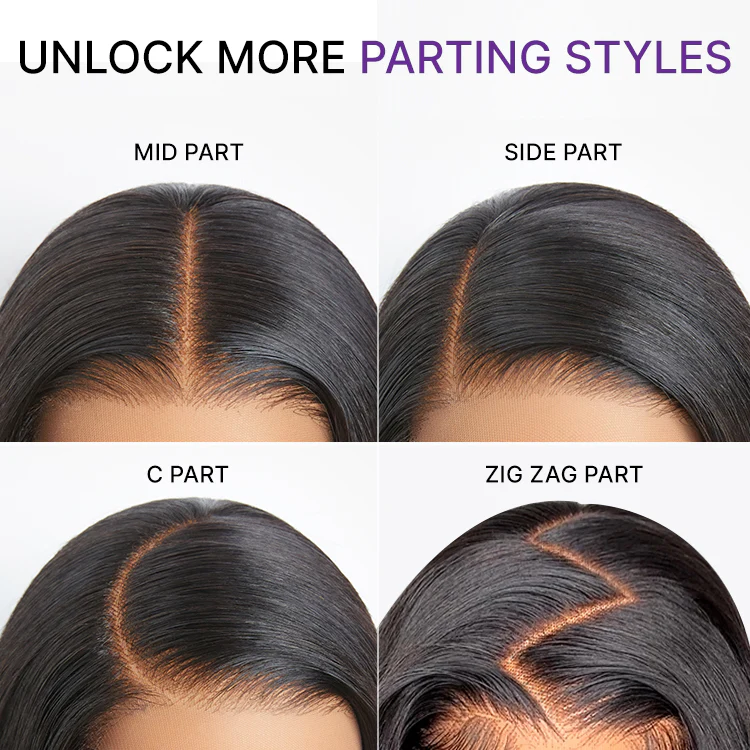 MyOwn-Fit™ PartingMax Glueless Wig 180% Density Loose Body Wave / Light Yaki Straight Ready to Go 7x6 Closure HD Lace Pre Cut & Plucked & Bleached - Image 10