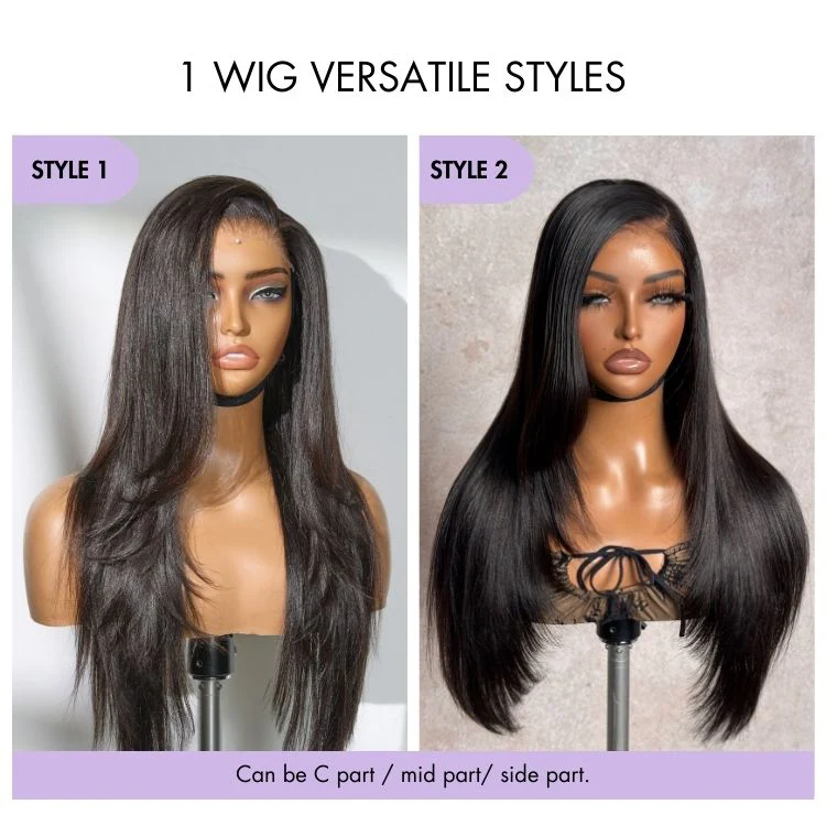 MyOwn-Fit™ PartingMax Glueless Wig 180% Density Loose Body Wave / Light Yaki Straight Ready to Go 7x6 Closure HD Lace Pre Cut & Plucked & Bleached - Image 14