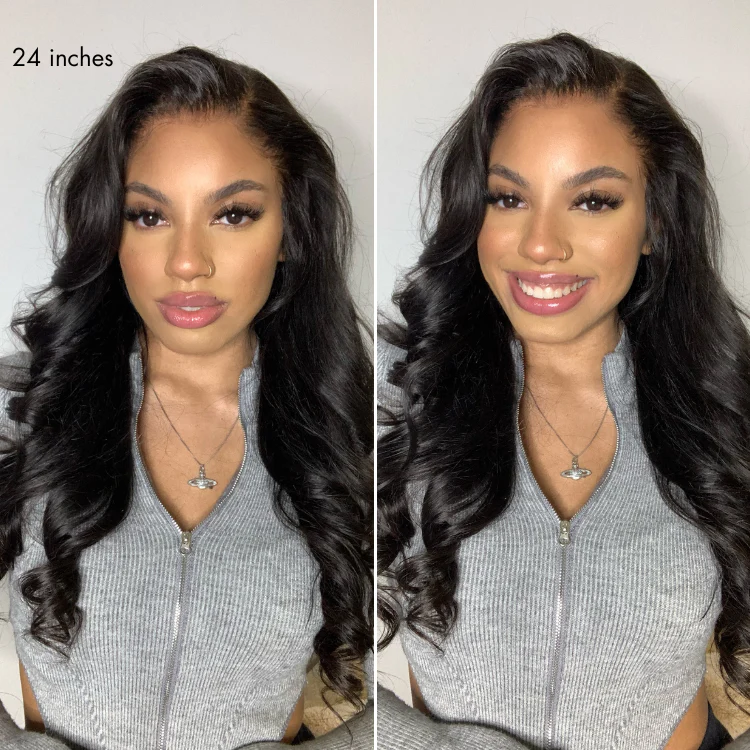 MyOwn-Fit™ PartingMax Glueless Wig 180% Density Loose Body Wave / Light Yaki Straight Ready to Go 7x6 Closure HD Lace Pre Cut & Plucked & Bleached - Image 3