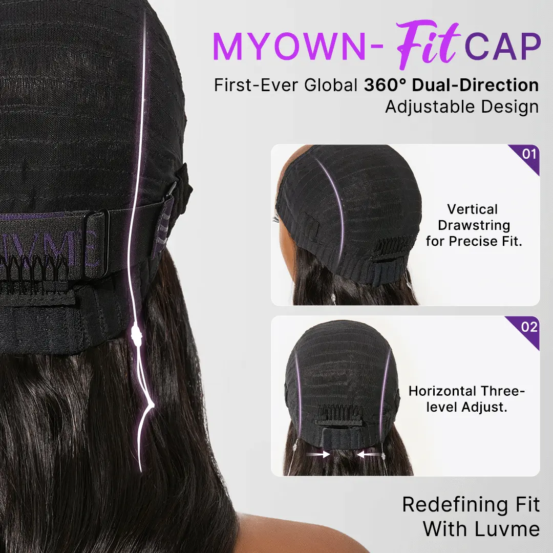 MyOwn-Fit™ PartingMax Glueless Wig 180% Density Loose Body Wave / Light Yaki Straight Ready to Go 7x6 Closure HD Lace Pre Cut & Plucked & Bleached - Image 4