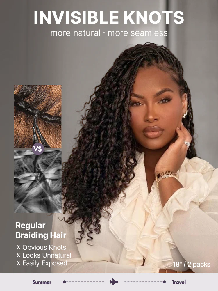 Luvme Hair-Readitress™ Pre-Separated Feather Crochet Human Hair for Miracle Knots Boho Braids | Deep Wave, Kinky Straight, and Burmese Curly Protective Style (Free Gifts Included) - US Only - Image 4