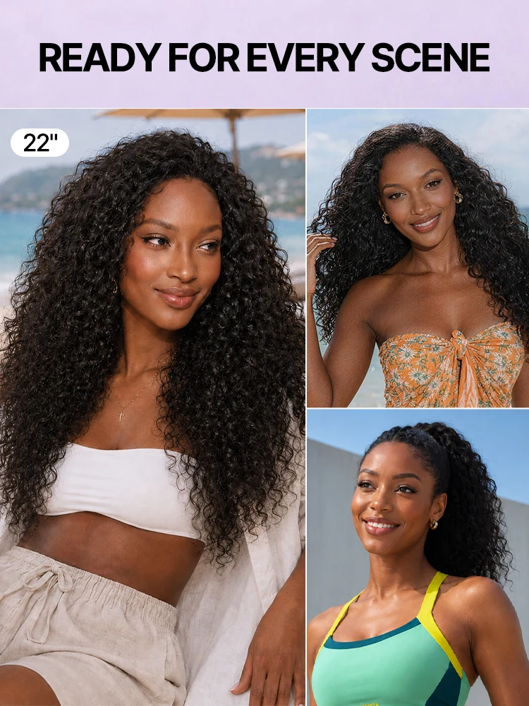 Luvme Too Easy Texture™ 3-In-1 Half Wig 180% Density Water Wave Glueless Flexi-Fit Drawstring Wig - Image 10