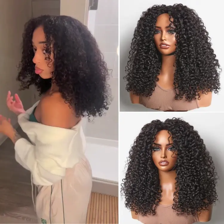 Luvme Too Easy Texture™ 180% Density Messy Burmese Curly Half Wig Glueless Flexi-Fit Drawstring Wig Beginner Friendly - US Only - Image 3