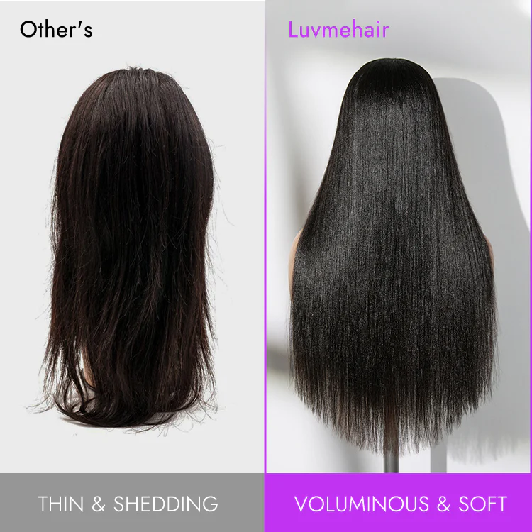 Luvme Too Easy Texture™ Wig 180% Density Yaki Straight Glueless Flexi-Fit Drawstring 3-In-1 Half Wig Human Hair - Image 10