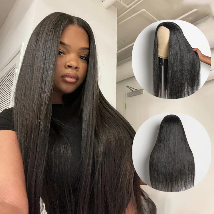 Luvme Too Easy Texture™ Wig 180% Density Yaki Straight Glueless Flexi-Fit Drawstring 3-In-1 Half Wig Human Hair - Image 9