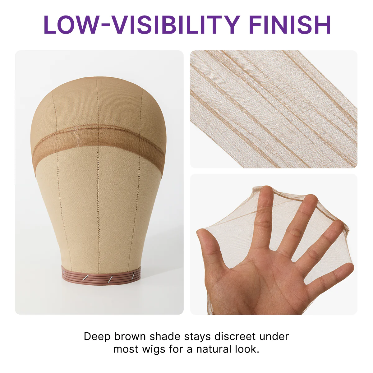 LUVME Wig Cap Set, 5 Packs (10 pcs, Dark Brown) – Soft, Stretchy, Breathable Caps with Secure Fit for Lace Wigs - Image 3
