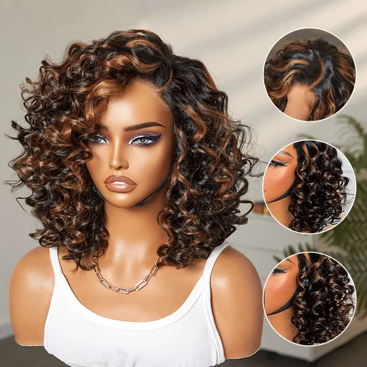 Luvme Hair Mature Bouncy Curl Left C Part Glueless Minimalist HD Lace Wig Pre-Cut Lace - Image 12
