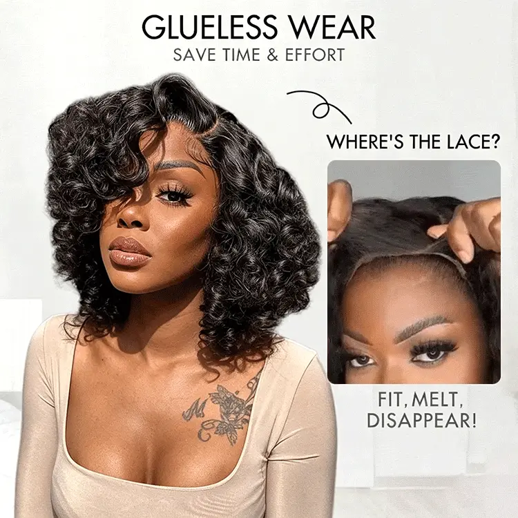 Luvme Hair Mature Bouncy Curl Left C Part Glueless Minimalist HD Lace Wig Pre-Cut Lace - Image 2
