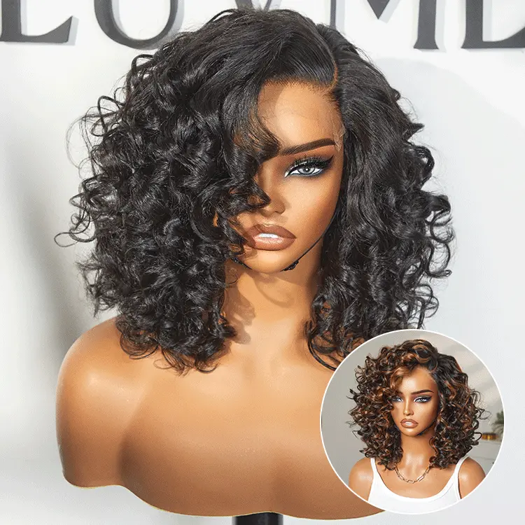 Luvme Hair Mature Bouncy Curl Left C Part Glueless Minimalist HD Lace Wig Pre-Cut Lace - Image 8