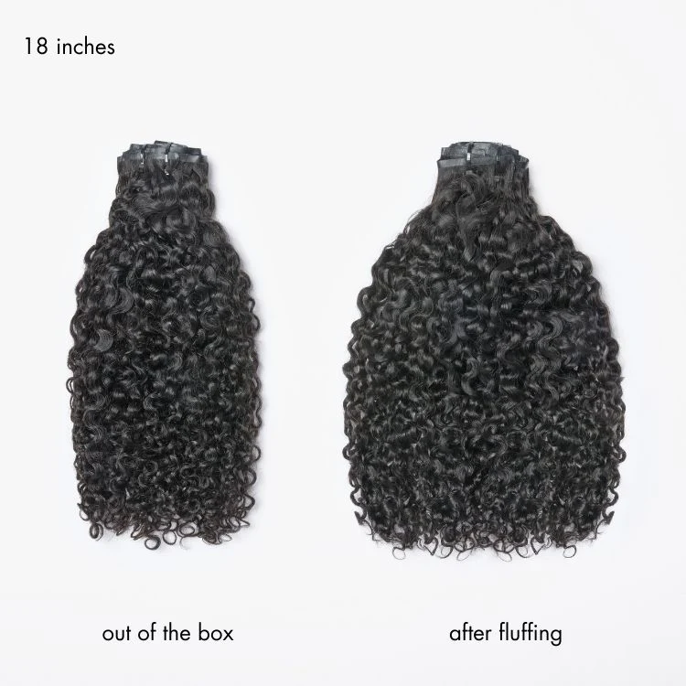 Messy Burmese Curly Seamless Clip in Extensions Real Human Hair Pieces 135g 9pcs / 7pcs with Free Gift - Image 5