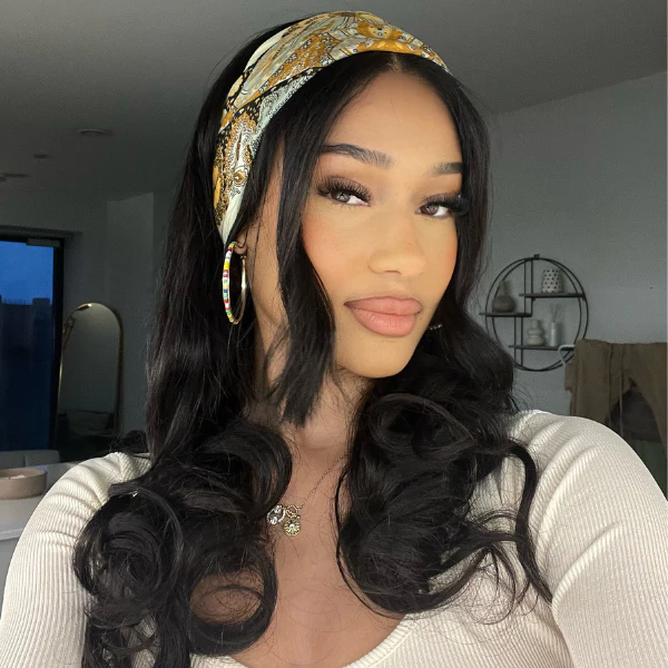 Natural Black Loose Wave Minimalist HD Lace Glueless Long Wig with Bangs - US Only - Image 3