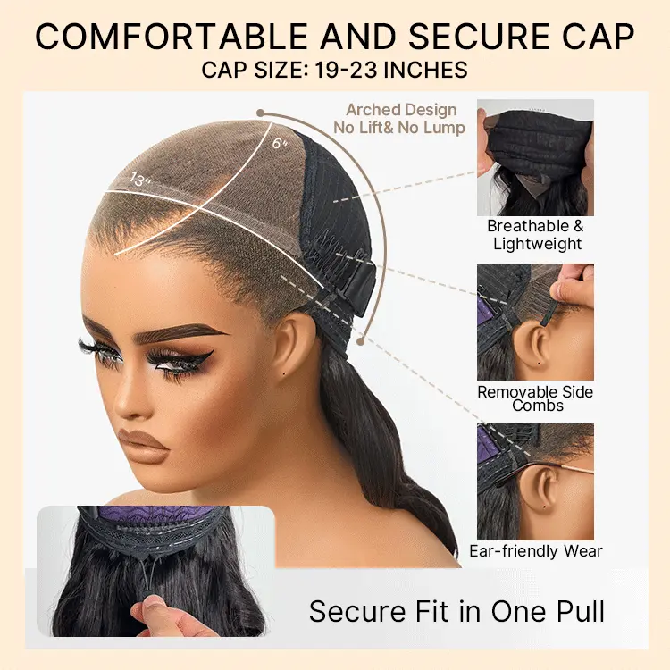 NatureMAX™ 250% Density Loose Wave Glueless 13x6 HD Lace Front High Density Long Wig Pre-Cut Lace Flexi-Fit Drawstring Cap - Image 7