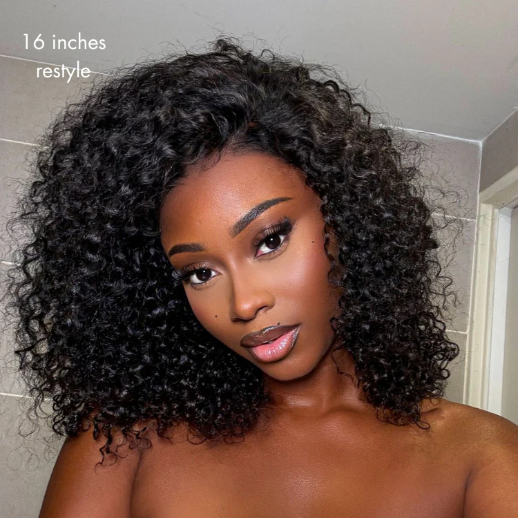 New Customers Only | Beginner Friendly 200% Density Glueless 5x5 Closure Pre-Cut Lace Afro Curly Wig Flexi-Fit Drawstring Cap - Image 3