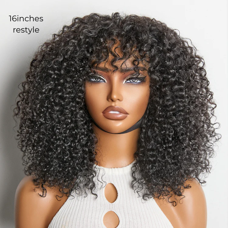 New Customers Only | Beginner Friendly 200% Density Glueless 5x5 Closure Pre-Cut Lace Afro Curly Wig Flexi-Fit Drawstring Cap - Image 7