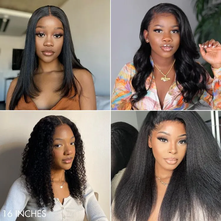 New Customers Only | Body Wave / Straight / Kinky / Deep Wave Human Hair U Part Wig - Image 12