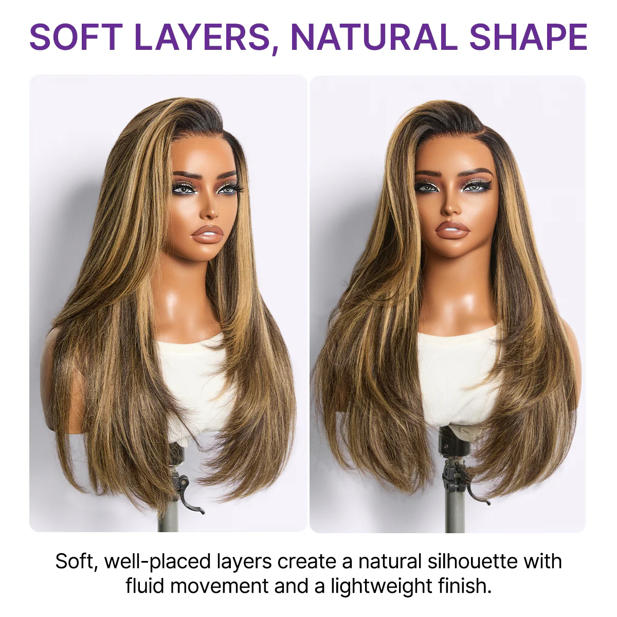 New Customers Only | Luvme All-Day Comfort Wig 180% Density Blonde Highlight Butterfly Cut Layered Light Yaki Straight Glueless 7x6 Closure HD Lace Wig Pre-Cut Lace - Image 5