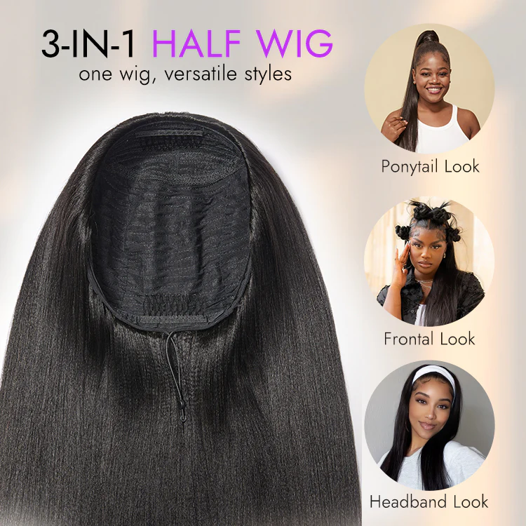 New Customers Only | Luvme Too Easy Texture™ 3-In-1 Half Wig Kinky Curly / Yaki Straight / Messy Burmese Curly Glueless Flexi-Fit Drawstring Wig - Image 7