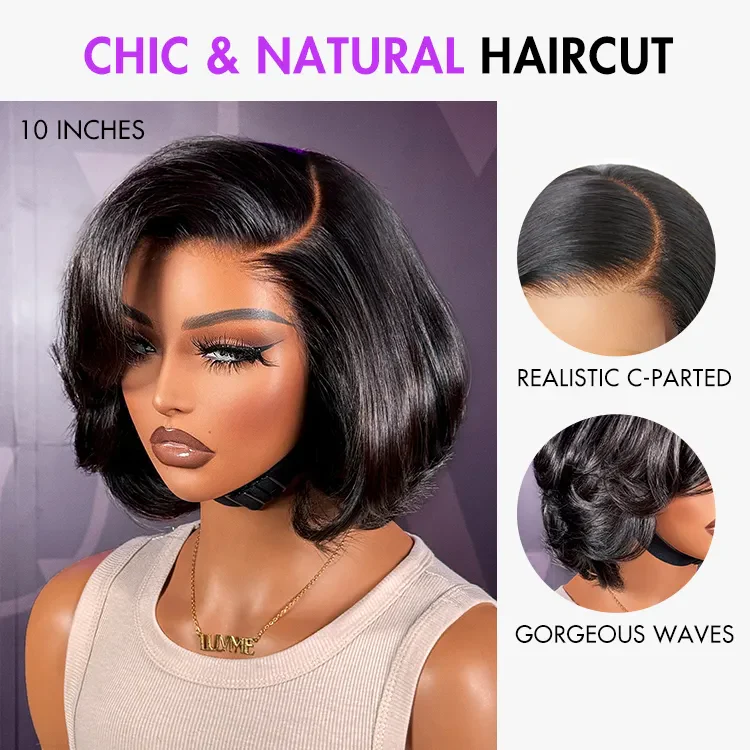 New Customers Only | PreMax Wigs - Natural Black / Blonde Highlight C Part Glueless Lace Front Bob Wig - Image 17