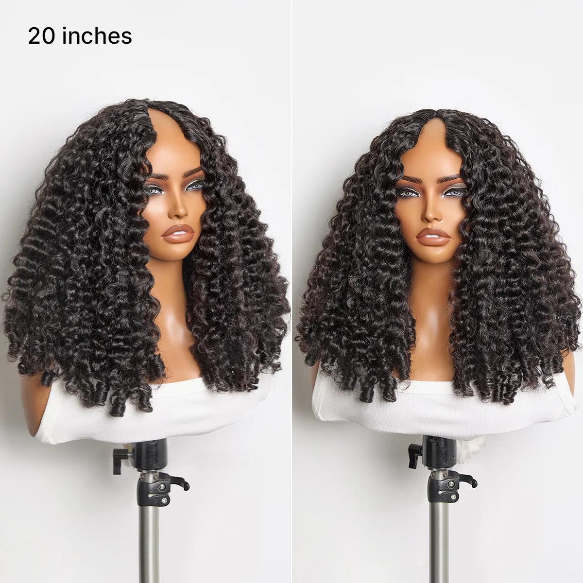 New Customers Only | True Scalp V Part 180% Density Burmese Curly Finger Coil Ends Glueless Human Hair Wig with Flexi-Fit Drawstring - Image 9