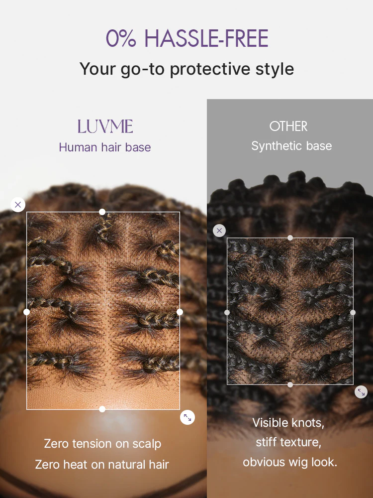 OwnScalp™Ombre Honey Blonde French Curl Knotless Boho Braids HD Full Lace Long Wig Flexi Fit Invisi Drawstring Cap - US Only - Image 6