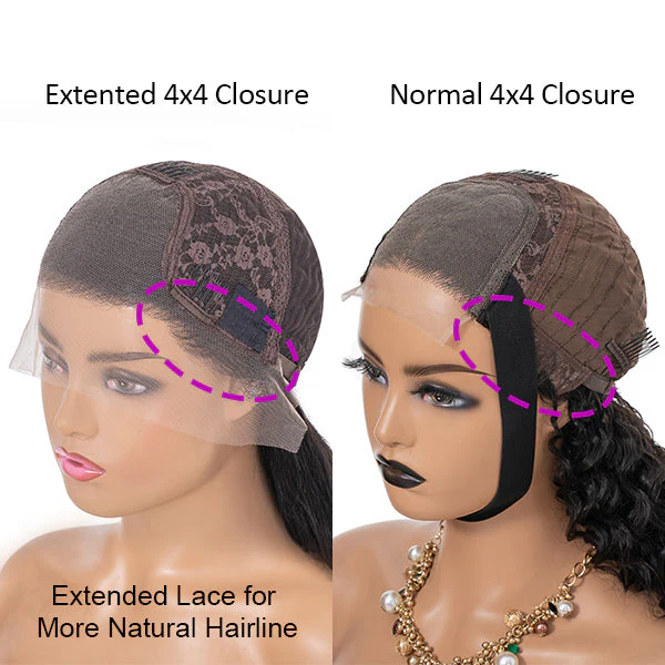 Ombre Brown Color Deep Wave Extented 4x4 Closure Lace Wig - Image 3