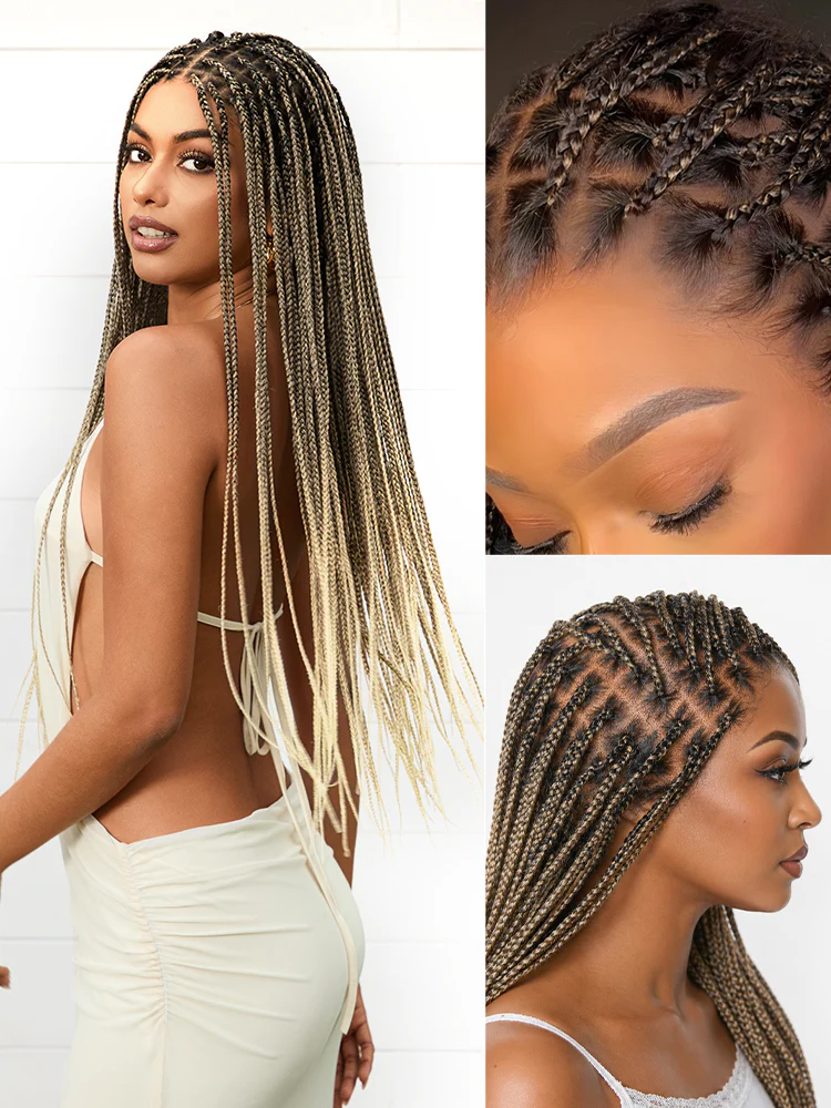 OwnScalp™ 613 Blonde Lightweight Salon-Like Braids with a Real Scalp Look Full HD Lace Knotless Box Braided Wig Drawstring Cap - US Only - Image 22