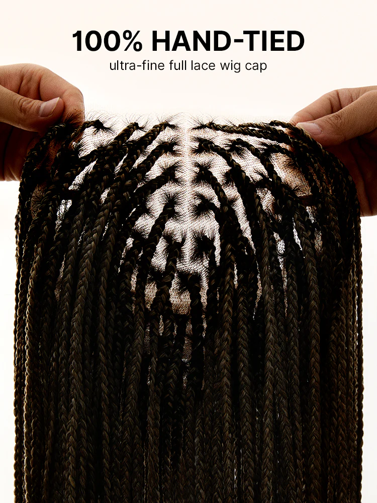 OwnScalp™ 613 Blonde Lightweight Salon-Like Braids with a Real Scalp Look Full HD Lace Knotless Box Braided Wig Drawstring Cap - US Only - Image 3