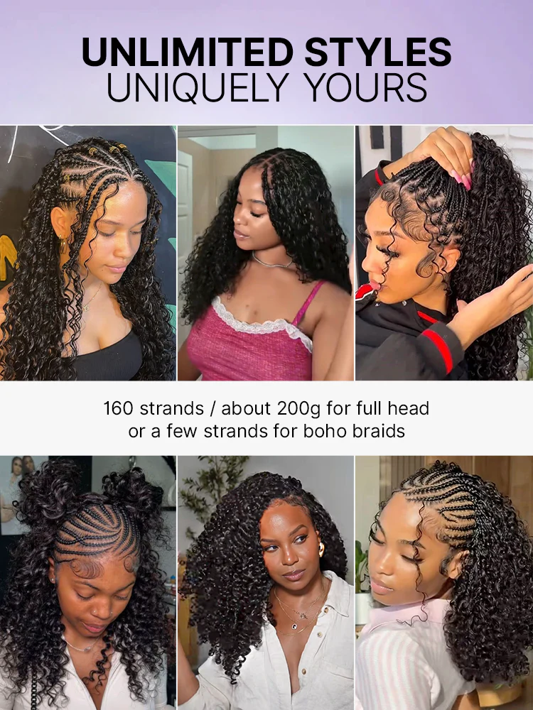 Readitress™ Pre-Separated Feather Crochet Human Hair for Miracle Knots Boho Braids | Deep Wave, Burmese Curly Protective Style (Free Gifts Included)  - US Only - Image 5