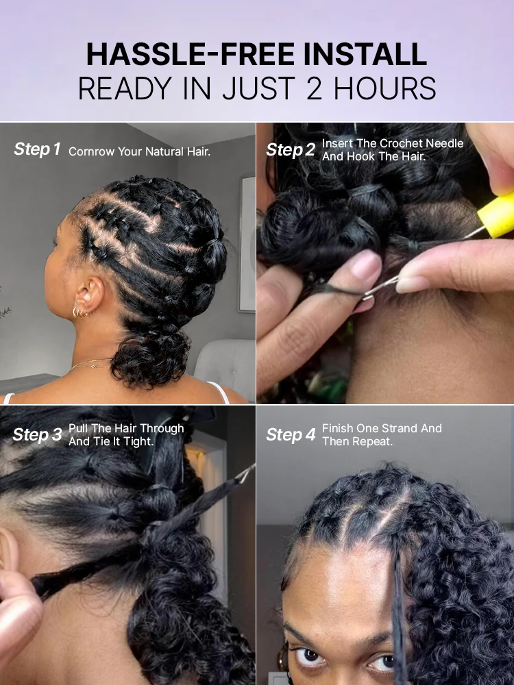 Readitress™ Pre-Separated Feather Crochet Human Hair for Miracle Knots Boho Braids | Deep Wave, Burmese Curly Protective Style (Free Gifts Included)  - US Only - Image 7
