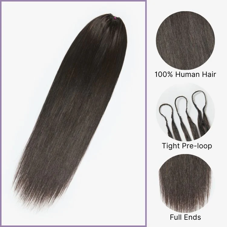 Readitress™ Pre-Separated Feather Crochet Human Hair for Miracle Knots Boho Braids | Silky Straight Protective Style (Free Gifts Included) - US Only - Image 3