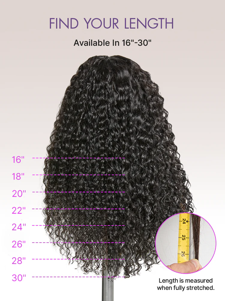 PreMax 180% Density Water Wave Glueless Flexi-Fit Drawstring 13x4 Frontal Lace Fluffy Curly Pre-Cut Lace Wig, 360-Like Design Allows Ponytail & Updo - Image 10