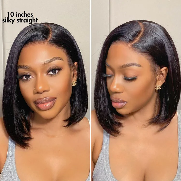 PreMax Wigs - Nature Max Yaki / Silky Bob Ear-to-Ear Glueless 13x6 Frontal HD Lace Short Bob Wig - Image 7