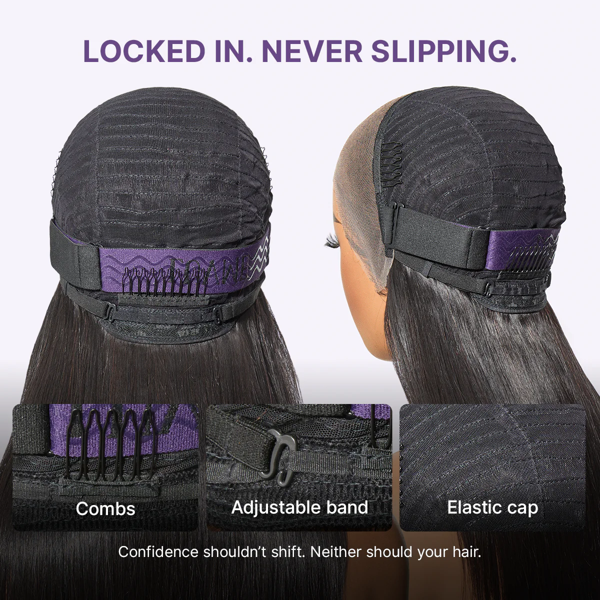 PreMax Super Natural Hairline Face-Framing Layered Cut Silky Straight Glueless 13x4 Frontal Lace Wig Human Hair Pre-Cut Lace - Image 5