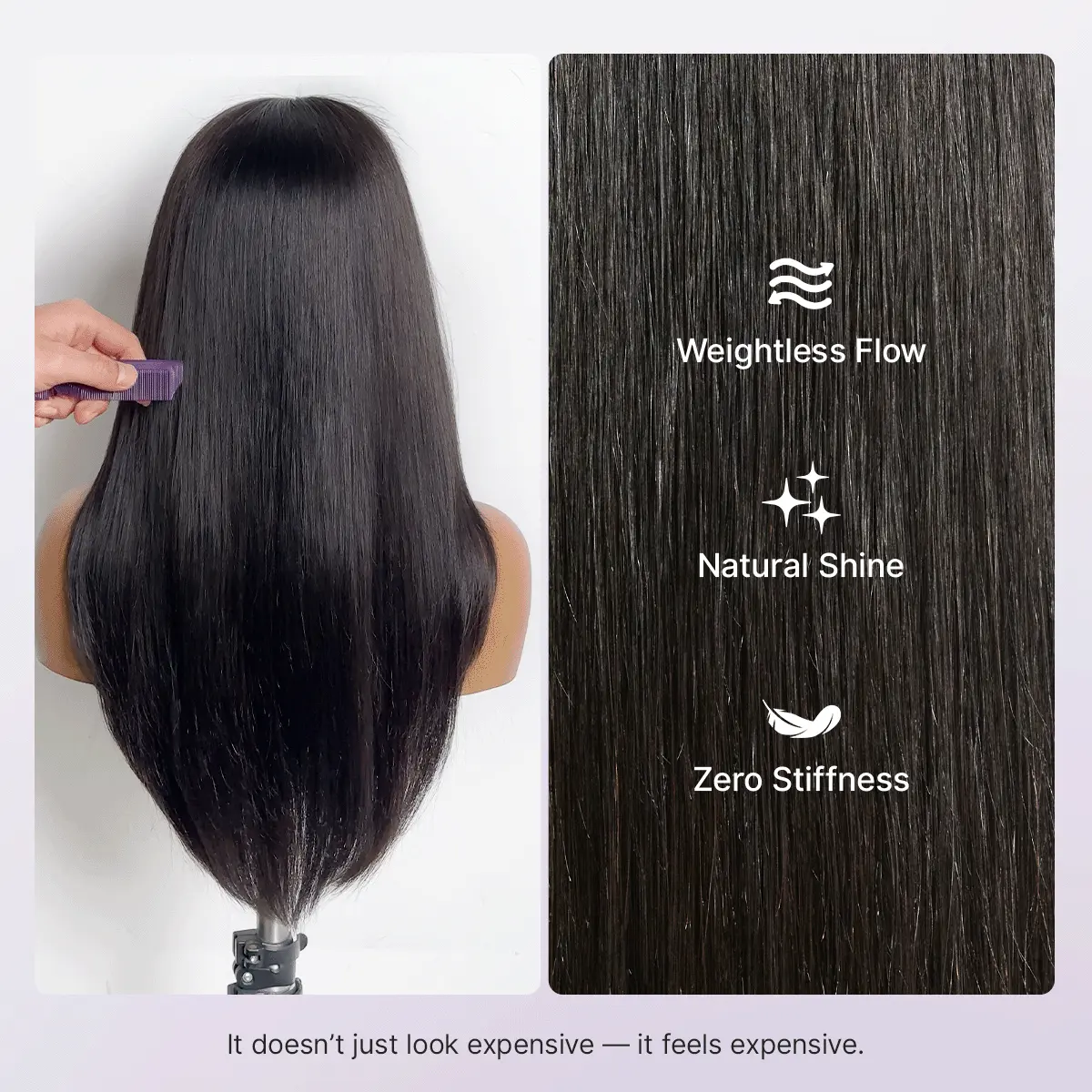 PreMax Super Natural Hairline Face-Framing Layered Cut Silky Straight Glueless 13x4 Frontal Lace Wig Human Hair Pre-Cut Lace - Image 6