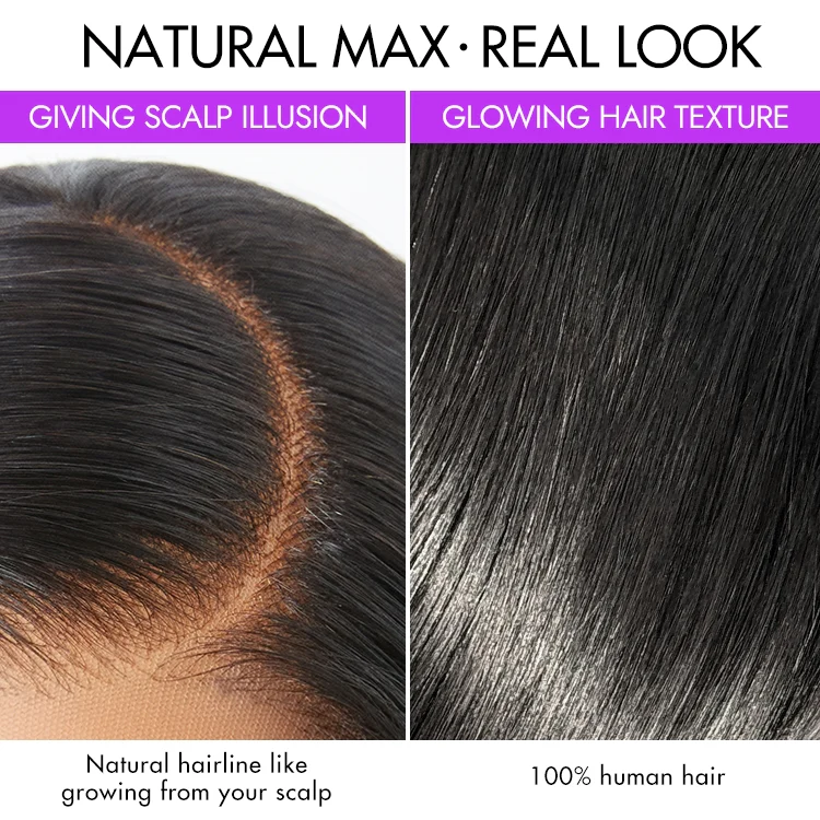 PreMax Wigs | HD Lace Super Natural Hairline Silky Straight Glueless 13x4 Frontal Lace Wig Human Hair Pre-Cut Lace - Image 10