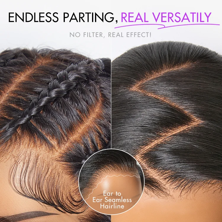 PreMax Wigs | HD Lace Super Natural Hairline Silky Straight Glueless 13x4 Frontal Lace Wig Human Hair Pre-Cut Lace - Image 11