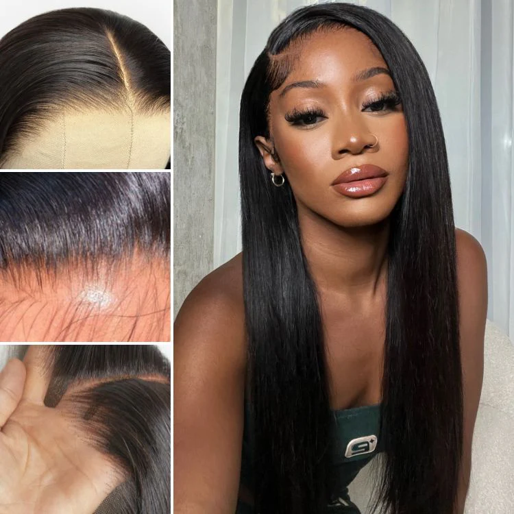 PreMax Wigs | HD Lace Super Natural Hairline Silky Straight Glueless 13x4 Frontal Lace Wig Human Hair Pre-Cut Lace - Image 5