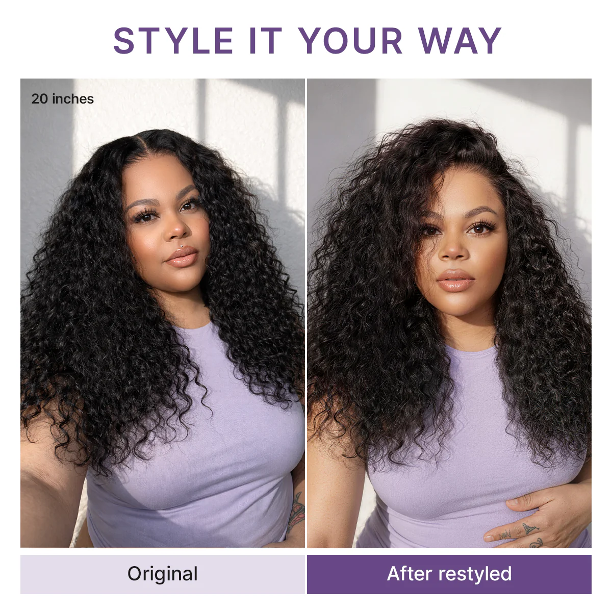 PreMax 180% / 250% Density Water Wave Glueless Flexi-Fit Drawstring 13x4 Frontal Lace Fluffy Curly Wig Pre-Cut Lace - Image 7
